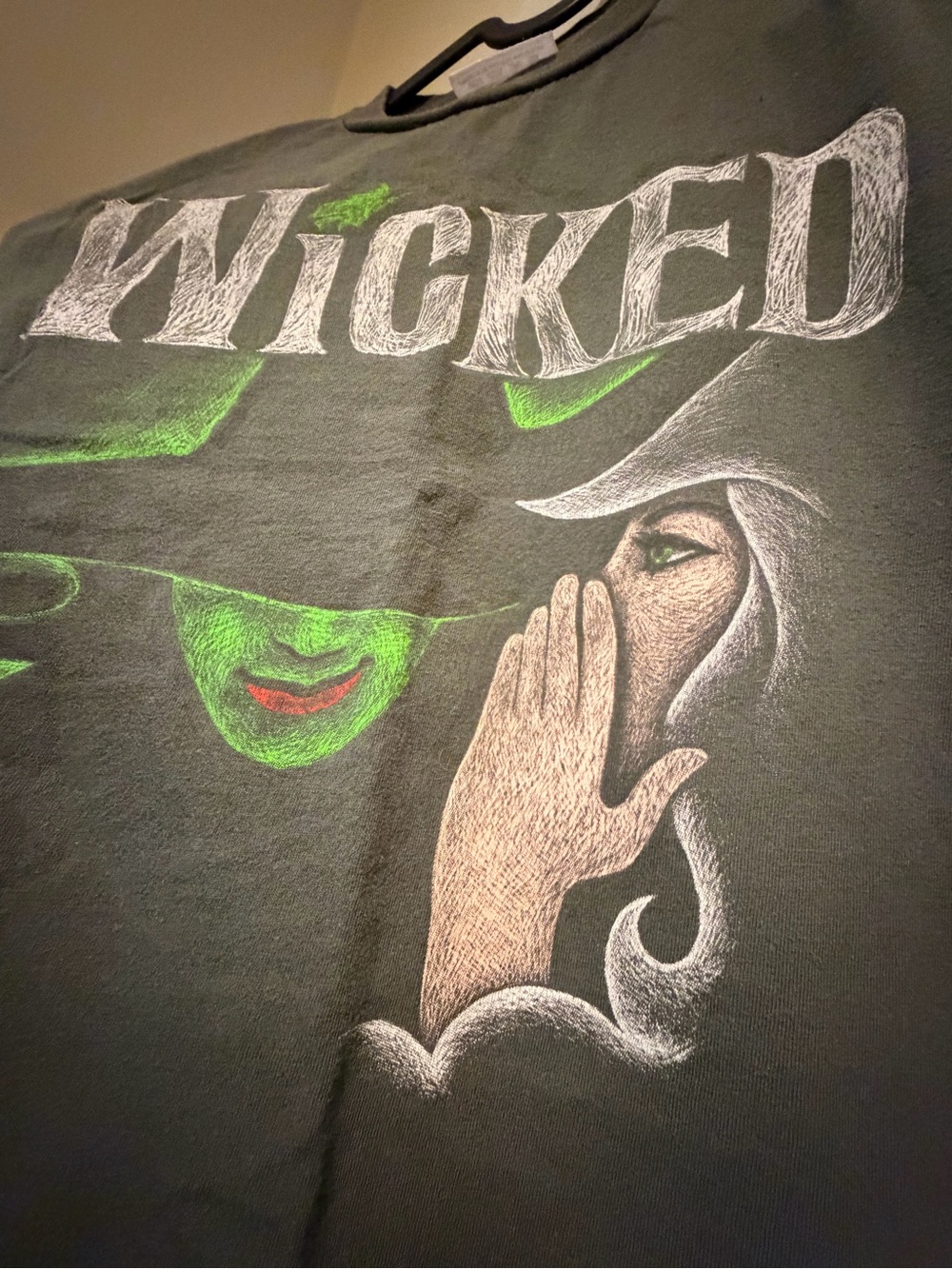 Vintage WICKED Graphic Tee with Green & White Artwork - from London show!